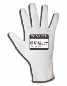 GLOVE 13 GAUGE SHELL WHT;PU COATING LEVEL 5 - Cut Resistant